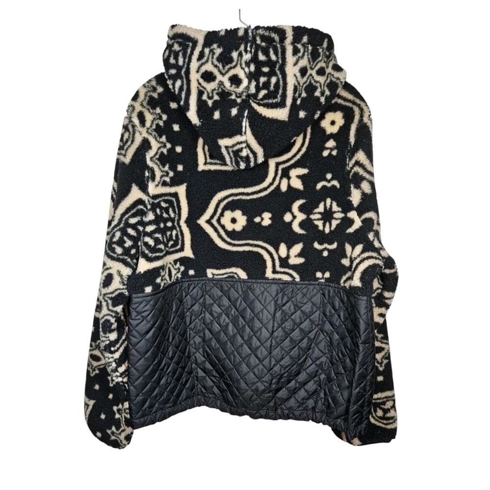 NWT! Spyder $169 Black Sherpa Fleece Quilted Full-Zip Hooded Jacket - Size Large - Picture 5 of 9